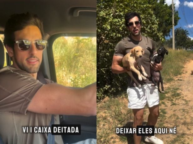 Julinho Casares resgata 4 cachorros filhotes abandonados na estrada: “É inacreditável”