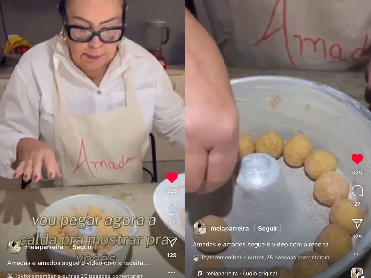 Virginia Fonseca foi presenteada com um "bolo de bolinha" por Meia Parreira, funcionária do SBT (Reprodução: Instagram / SBT)