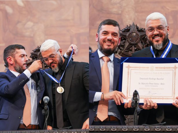 Belo é homenageado e recebe Medalha Tiradentes, maior honraria da Assembleia do Rio