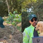 Emocionado, tutor do cão Joca planta árvore com as cinzas dele