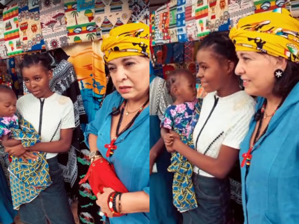 Na Angola, Roberta Miranda se emociona e ajuda mãe com filho prestes a perder visão