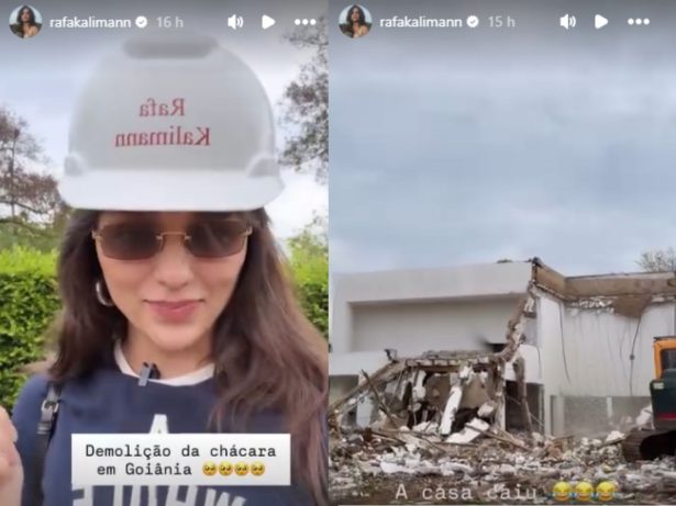 Rafa Kalimann derruba chácara em Goiânia após problemas estruturais: “Começar do zero”