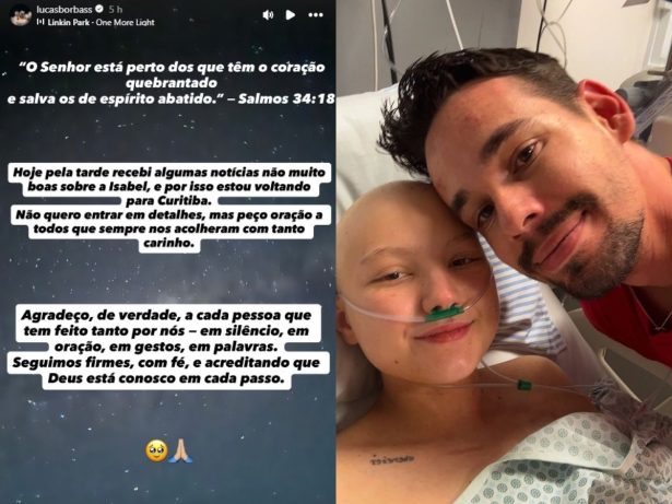 Quadro de saúde de Isabel Veloso se agrava e marido volta à Curitiba: “Peço oração”