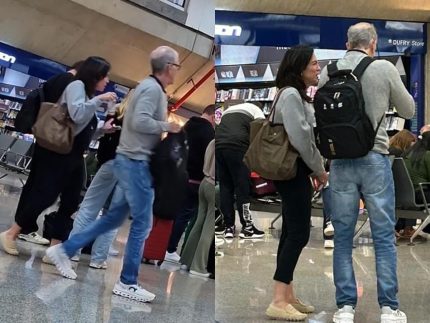 Ana Paula Araújo e Bernardinho são visto embarcando no Aeroporto do Galeão (Portal LeoDias)