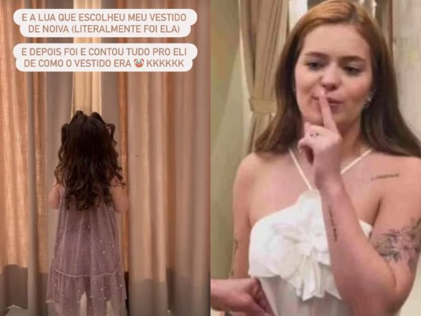 Filha de Viih Tube escolhe vestido de noiva da mãe mas antecipa surpresa: “Contou tudo para o Eli”