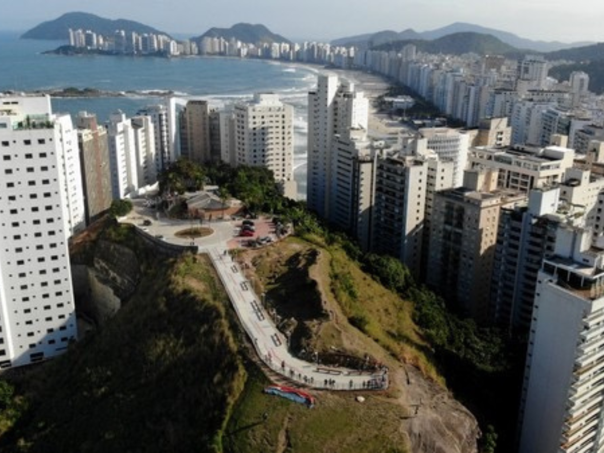 Vista aérea de Guarujá, SP | Créditos: Carlos Nogueira/Jornal A Tribuna