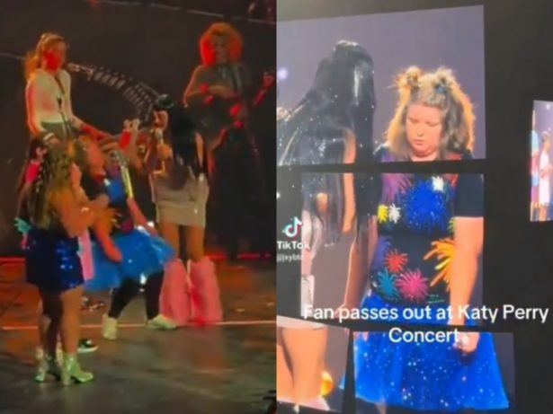 Fã de Katy Perry desmaia de emoção ao ver a cantora de perto no palco