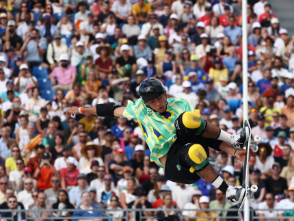 Augusto Akio, o "Japinha"levou a medalha de bronze para o Brasil no skate park (Luiza Moraes/COB)