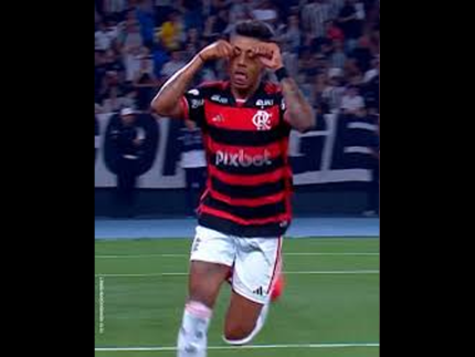 Bruno Henrique fez um gol e provocou torcida do Botafogo com "chororô" (Reprodução)