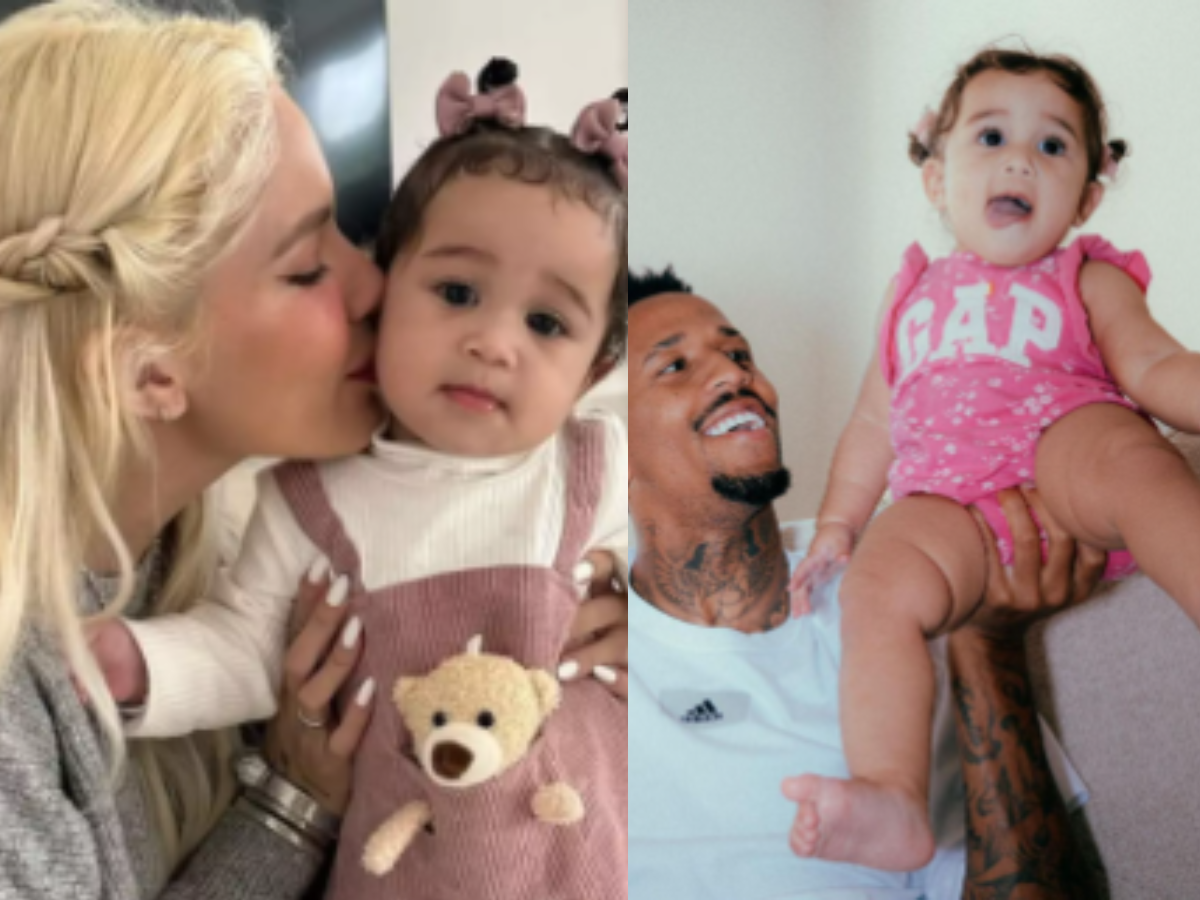 Éder Militão e Karoline Lima com a filha, Cecília - (Instagram/Montagem)