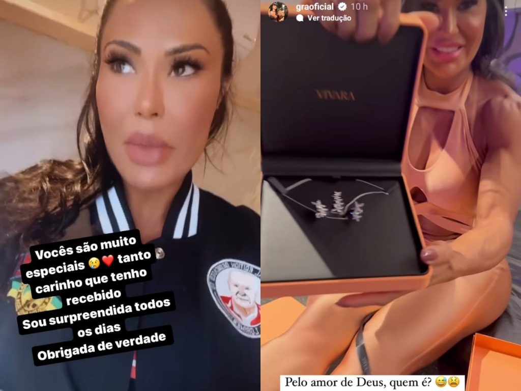 Gracyanne ganha mais joias de admirador e diz se está pronta para voltar a namorar