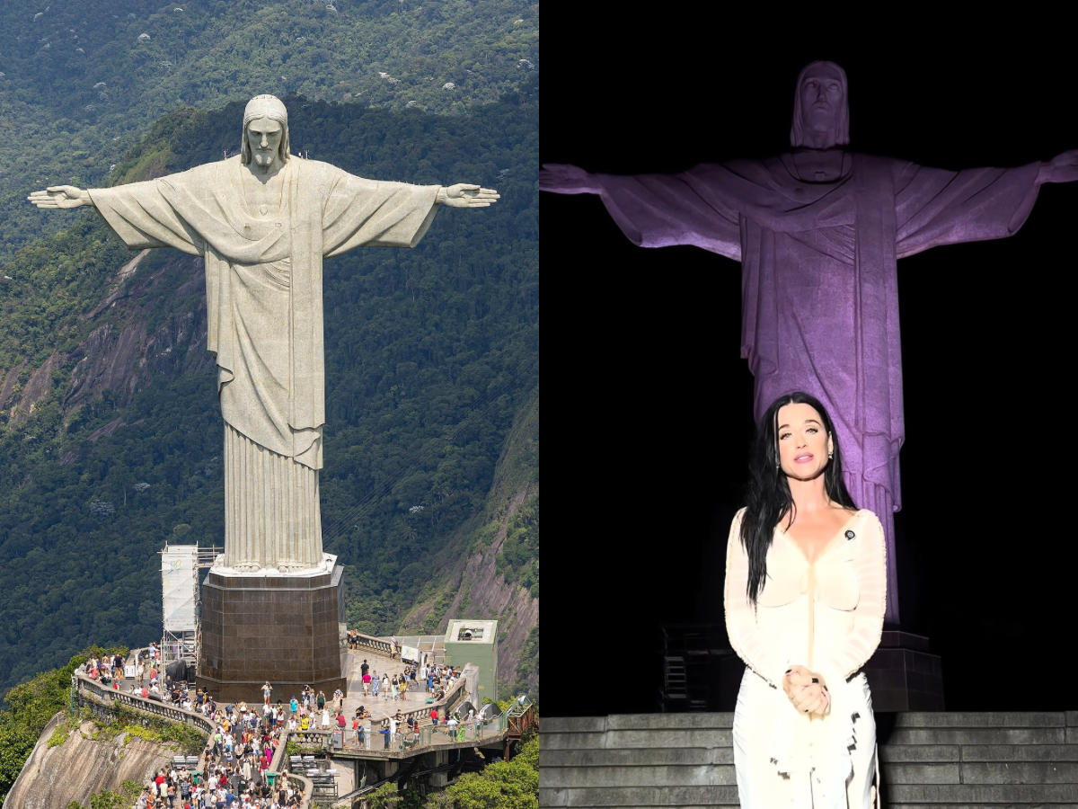 Katy Perry grava uma homenagem especial no Cristo Redentor para comemorar os 93 anos do monumento que é a marca registrada da Cidade Maravilhosa | Créditos: Reprodução