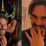 Sabrina ostenta anel de diamante em foto com Nicolas Prattes em Paris