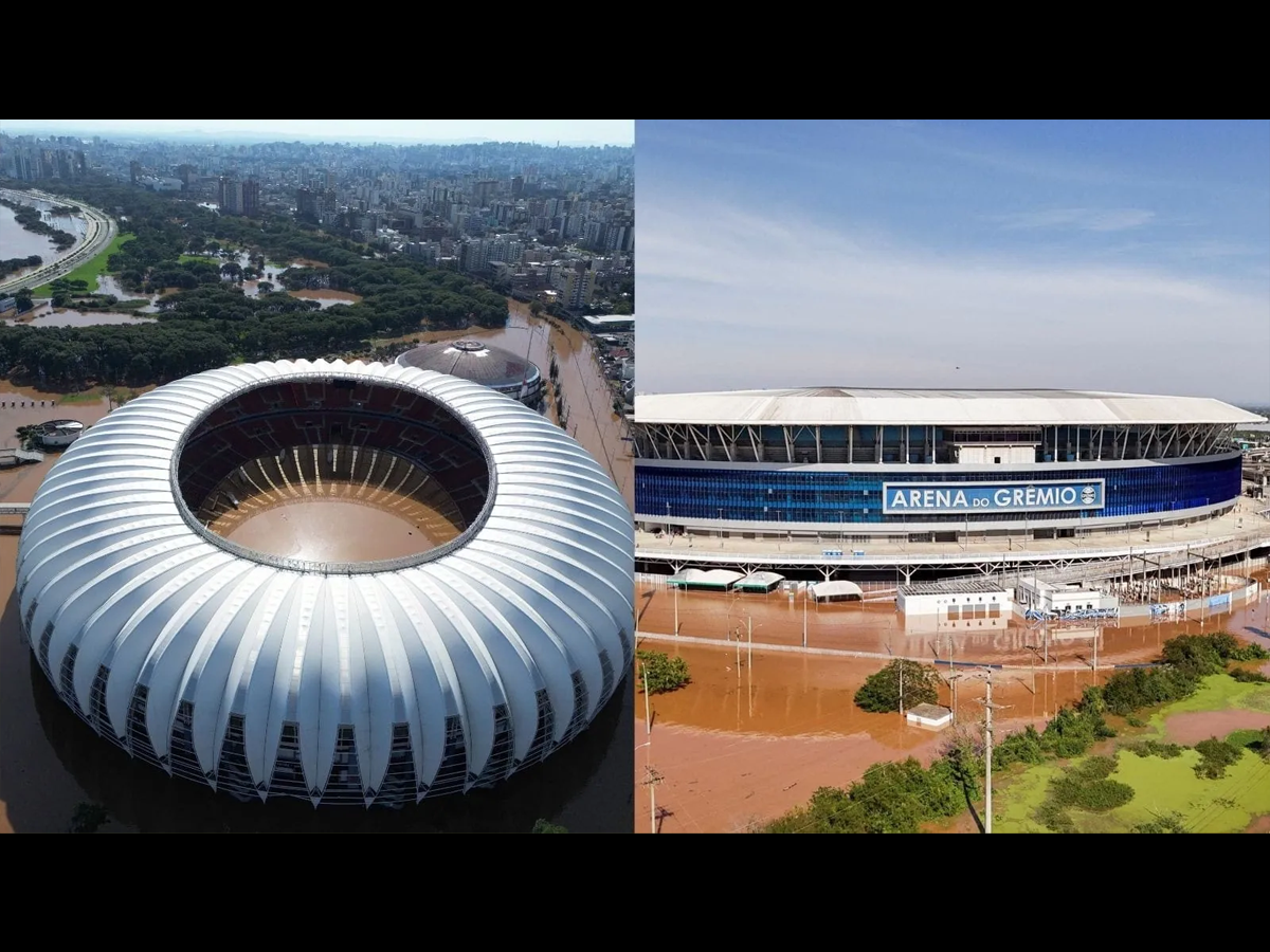 As estruturas de Internacional e Grêmio foram prejudicadas. Foto: Reprodução