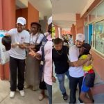 Zé Felipe visita colégio em Angola e doa kits escolares durante passagem no país