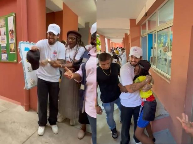 Zé Felipe visita colégio em Angola e doa kits escolares durante passagem no país