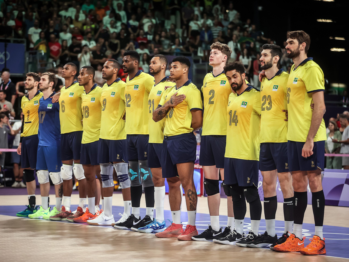 Brasil enfrentou os Estados Unidos pelas quartas de final do torneio masculino de vôlei (Gaspar Nóbrega/COB)