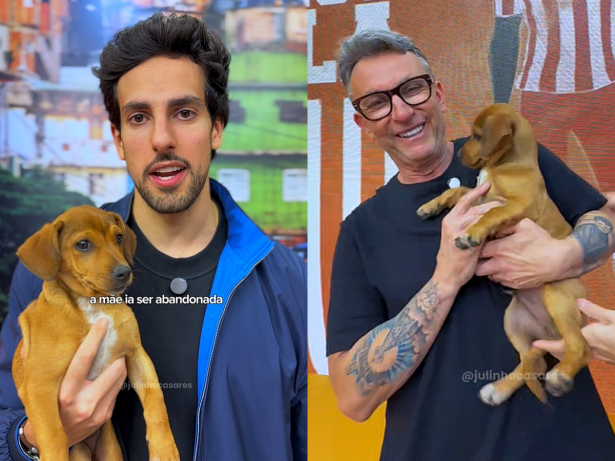 Do resgate à adoção: Julinho Casares salva 7 cães e entrega um deles ao apresentador Neto