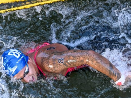 Ana Marcela terminou em 4º na maratona aquática (Leandro Couri/EM/D.A Press)