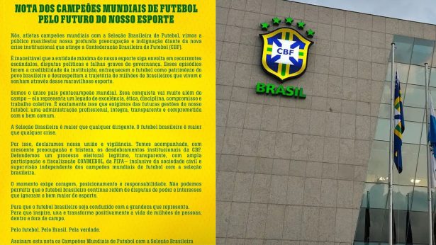 Em nota, ídolos da Seleção cobram transparência e alertam sobre crise na CBF