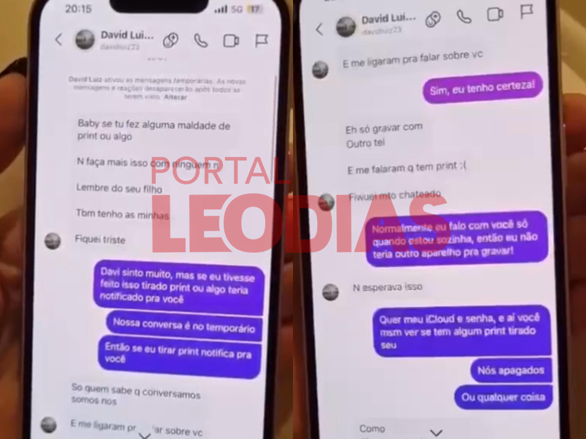 Amante expõe prints de traição - Foto: portal LeoDias