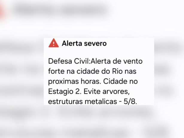 Ventos fortes no Rio: Defesa Civil emite “alerta severo” nesta quarta-feira