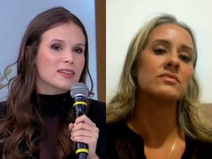 Aline e Jennifer arrastam treta do avião para o Superpop e batem boca ao vivo