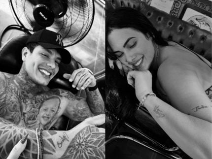 Victor Igoh e Emily Garcia eternizam relacionamento com tatuagem em viagem à Tailândia