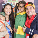 Arthur Aguiar e Jheny Santucci celebram 9 meses do filho com festa temática do Chaves