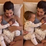 Momento de ternura: Ary Mirelle registra Jorge cuidando do irmão recém-nascido