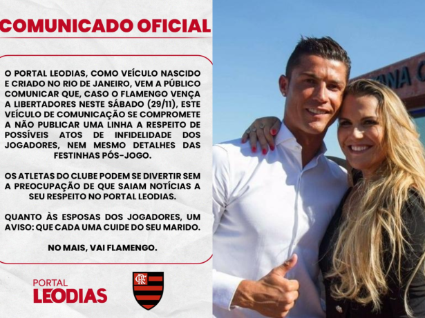 Irmã de Cristiano Ronaldo reage a “nota oficial” de Leo Dias sobre o Flamengo: “Ooo Deus”