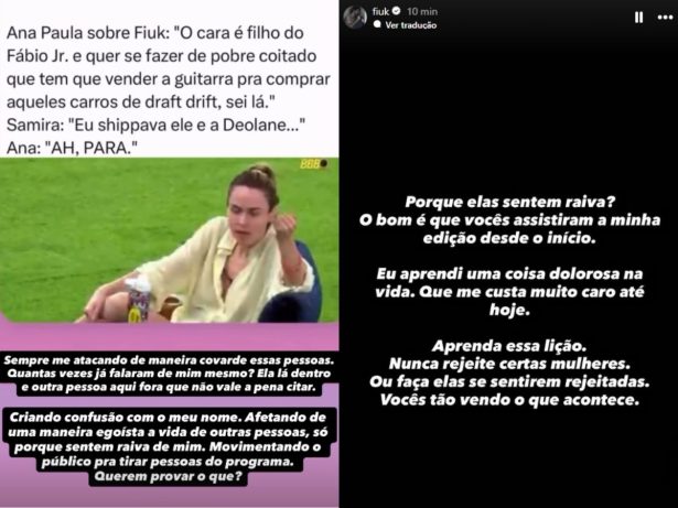 Fiuk diz sofrer perseguição de Ana Paula Renault após comentário no “BBB26”