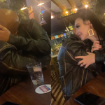 Climão de romance! Cezar Black e Jenny Miranda são flagrados aos beijos em restaurante