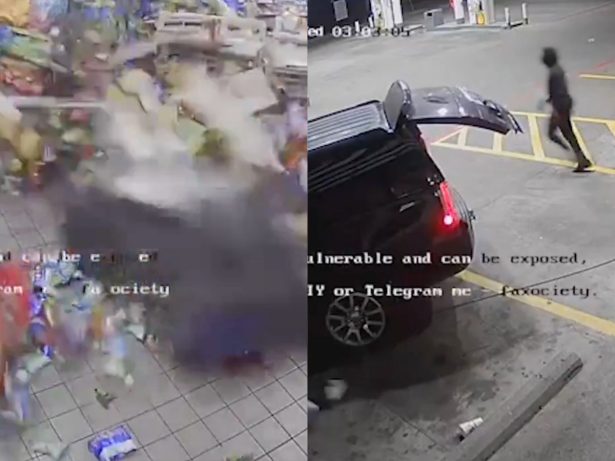 Quadrilha usa SUV para arrancar caixa eletrônico em cena digna de filme nos EUA