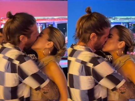 Wanessa e Dado esquentam o clima do Rock in Rio com muito beijo e pegação