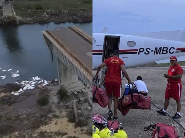 Possível contaminação em rio após queda de ponte preocupa; Bombeiros seguem buscas