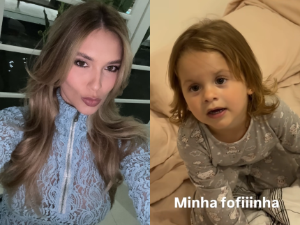 Fofa! Maria Flor se encanta com beleza de Virginia e enche a mãe de elogios