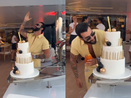 Gusttavo Lima celebra aniversário em megaiate com amigos na Grécia