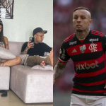 Cebolinha, do Flamengo, surge em imagens com influenciadora, apesar de negar conhecê-la