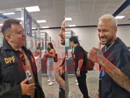 Policial Federal brinca com Neymar ao desembarcar no Ceará: “vai assinar com o Fortaleza?”