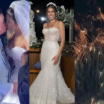 Fogos, bolo de 6 andares e vestidos: Veja detalhes do casamento de Amado Batista com miss