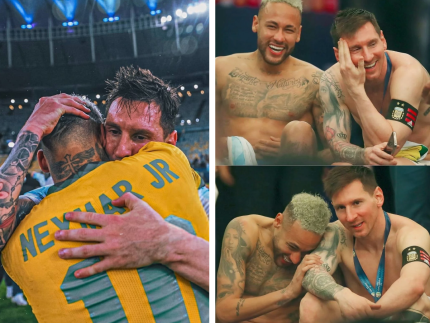 Neymar faz homenagem a Messi em dia de despedida do craque da seleção argentina
