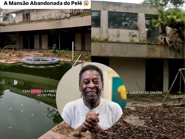 Influenciador visita antiga mansão de Pelé e mostra imóvel entregue às traças