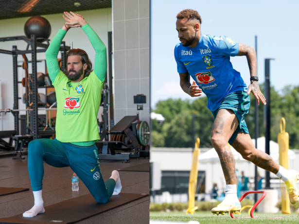 Alisson é poupado de treinamento da Seleção. Neymar vai a campo novamente