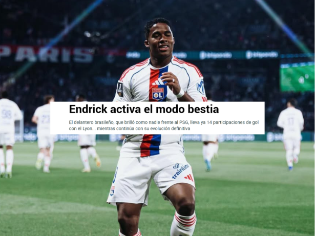 “Modo fera”: Jornal espanhol elogia Endrick e cita fase artilheira