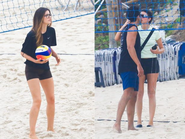 Camila Queiroz, Agatha Moreira e Rodrigo Simas jogam vôlei na Barra. Veja fotos