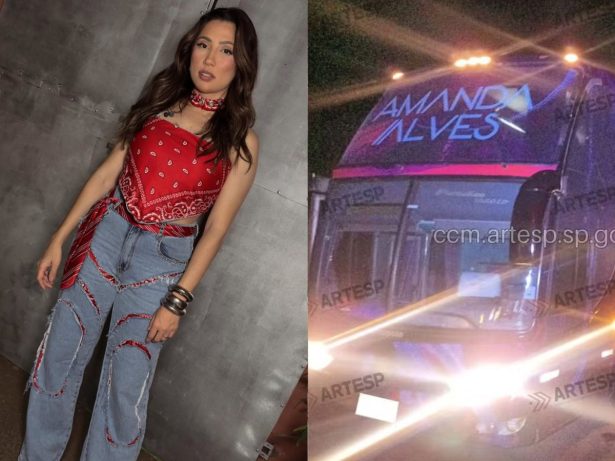 Ônibus de cantora sertaneja se envolve em acidente e deixa 23 feridos