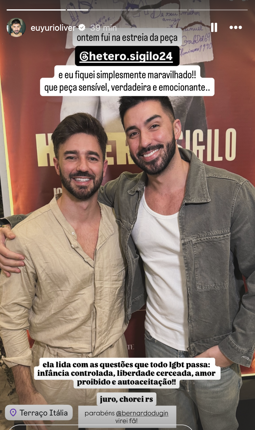 Crédito: Reprodução/Instagram @euyurioliver