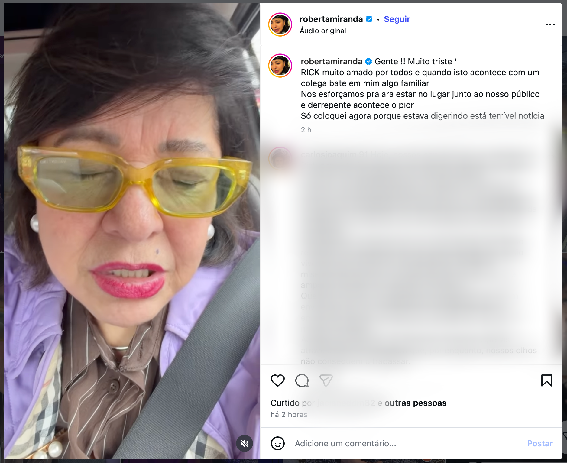 Crédito: Reprodução Instagram @robertamiranda