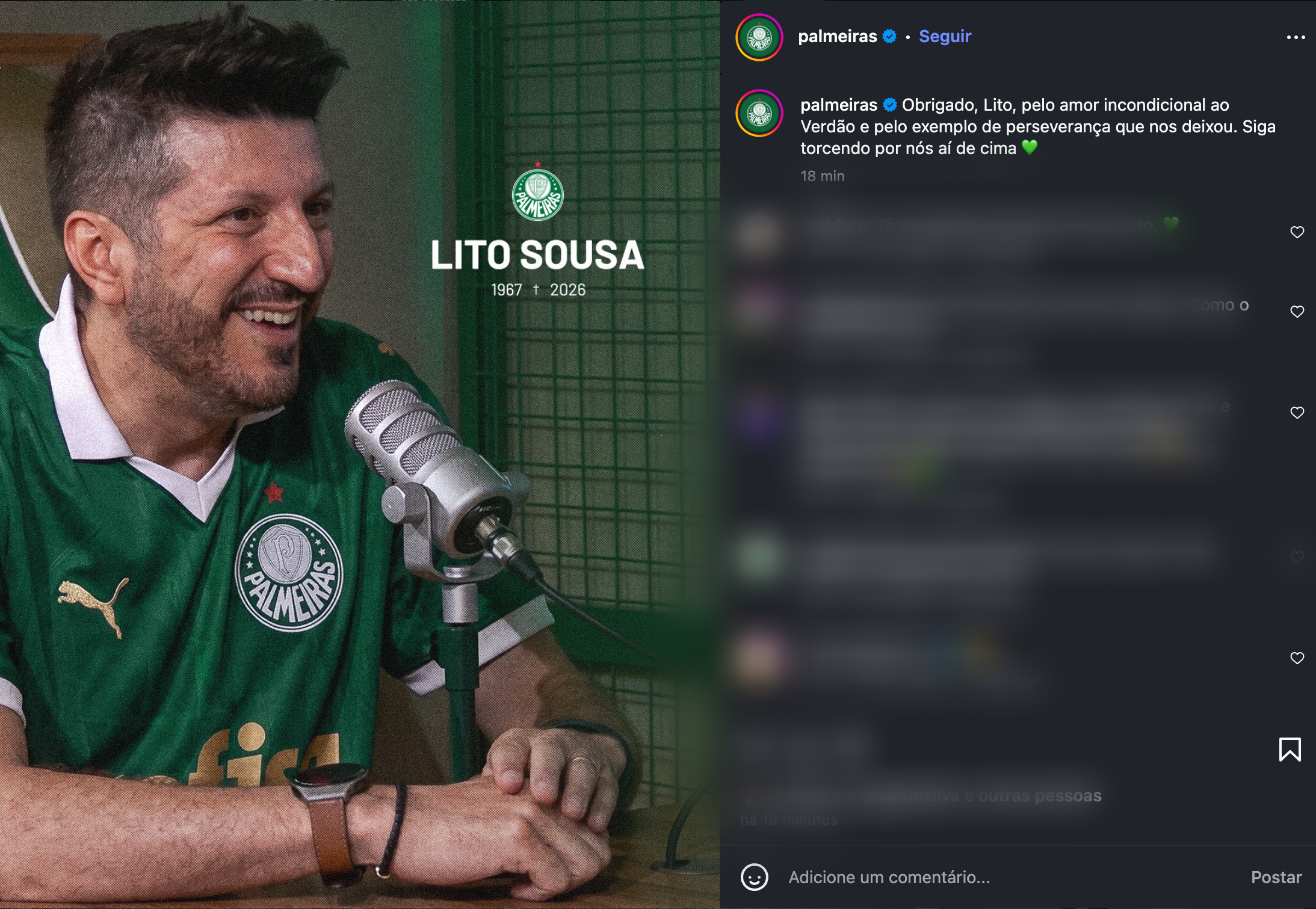 Crédito: Reprodução/Instagram @palmeiras